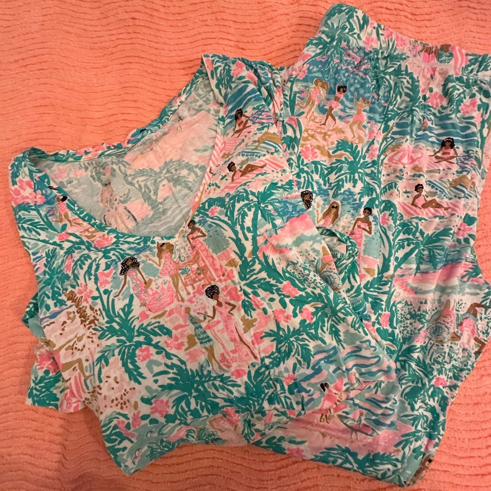 Lilly Pulitzer Pajamas in Let's Get Together - Please Read
